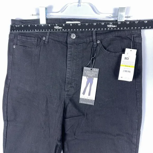 Sofia Vergara Melisa High Rise Flare Jeans Womens Size 14 Denim Stretch Black - Picture 7 of 11